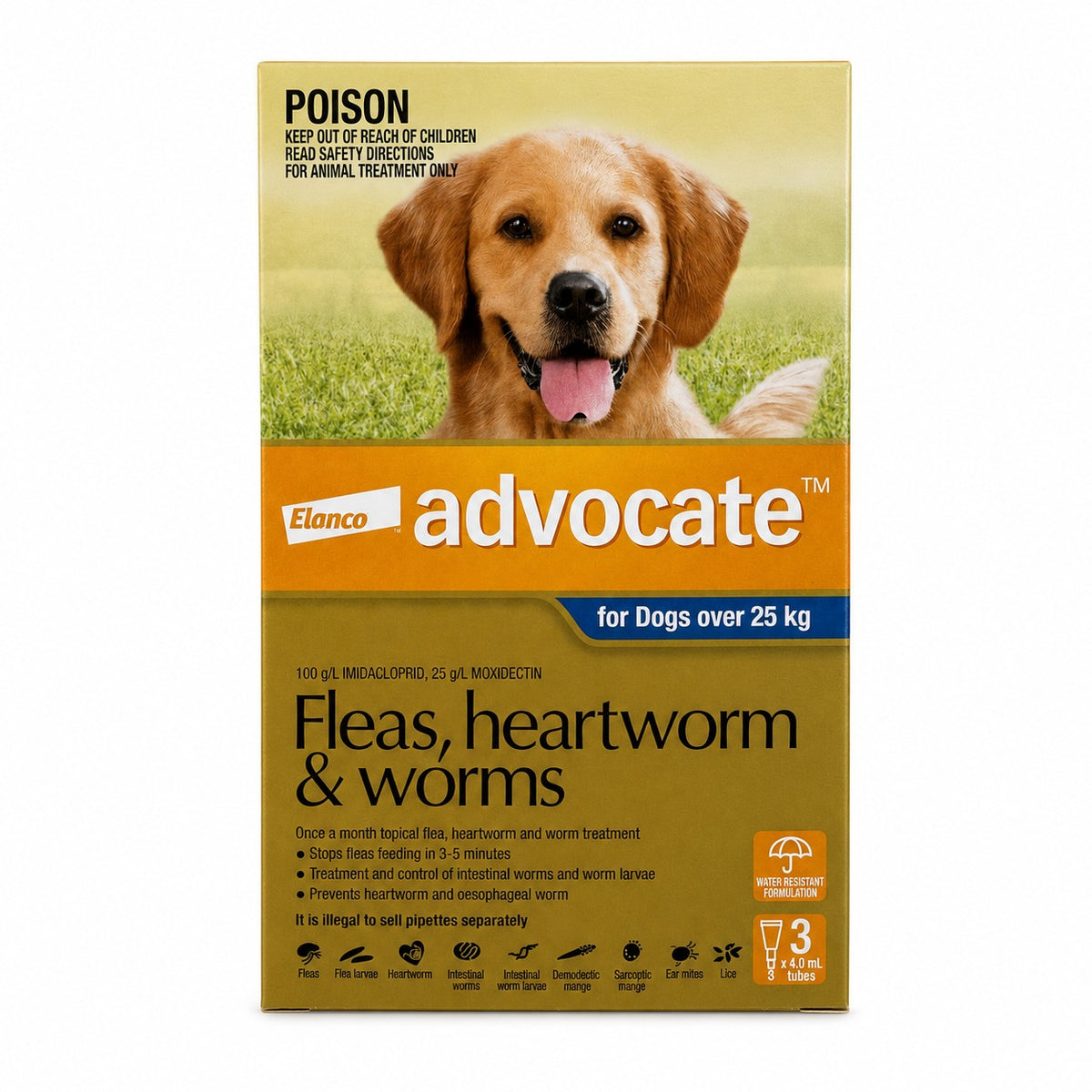 Advocate Topical Solution for Dogs 55.1-88 lbs (over 25 kg) - Blue