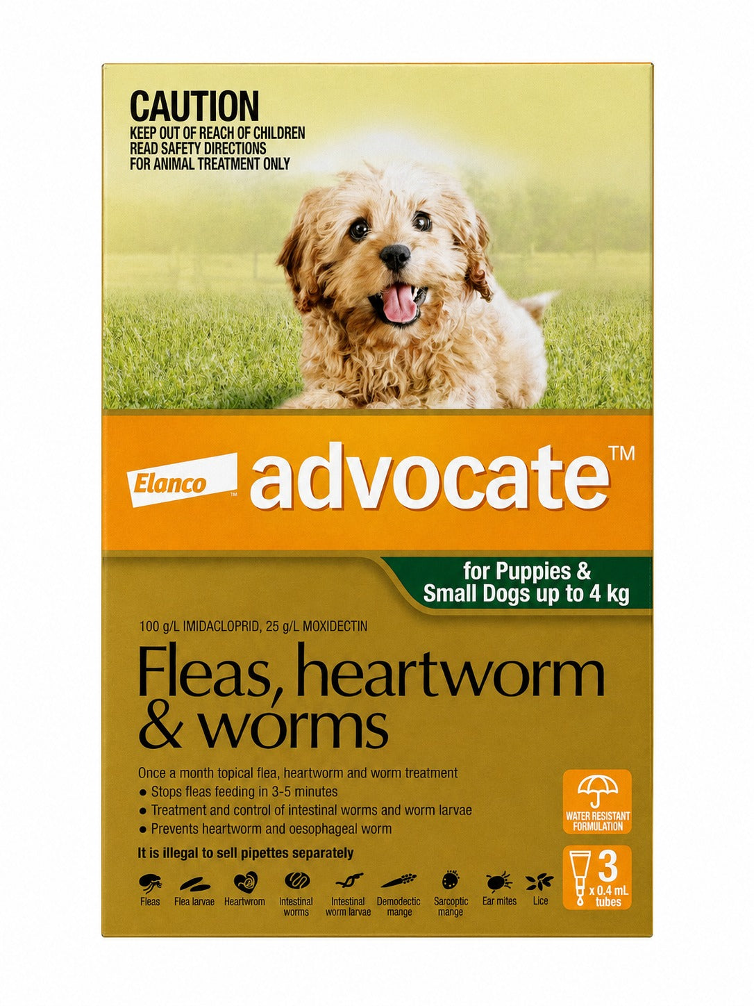 Advocate Topical Solution for Dogs 3-9 lbs (up to 4 kg) - Green
