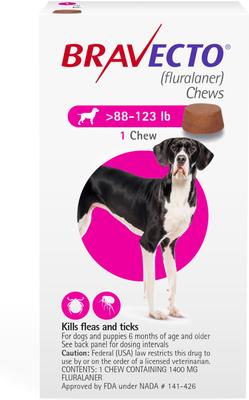 Bravecto Chews for Dogs 88-123 lbs (40-56 kg) - Pink