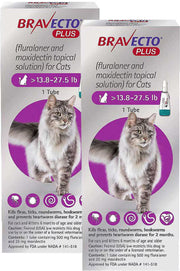 Bravecto Plus Topical Solution for Cats 13.8-27.5 lbs (6.25-12.5 kg) - Purple