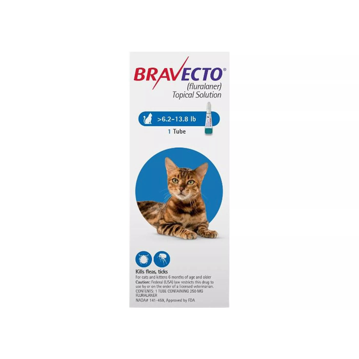 Bravecto Topical Solution for Cats 6.2-13.8 lbs (2.8-6.25 kg) - Blue
