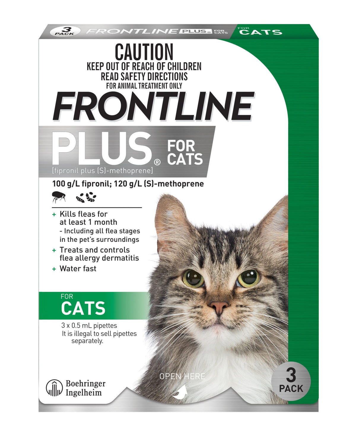 Frontline Plus Topical Solution for Cats and Kittens - Green