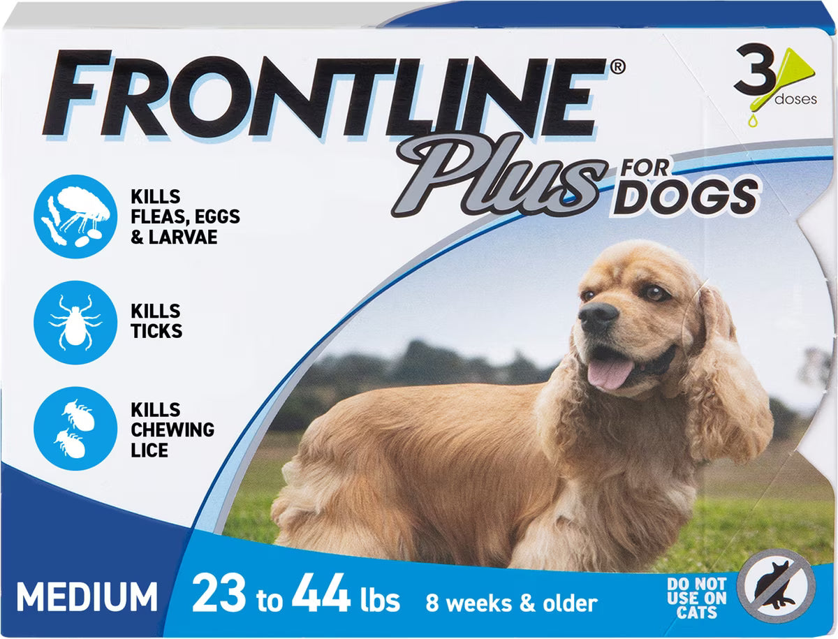 Frontline Plus Topical Solution for Dogs 22.1-44 lbs (10-20 kg) - Blue