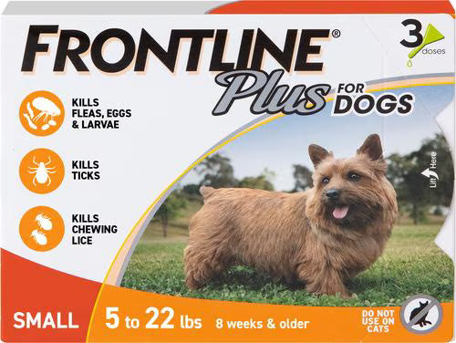 Frontline Plus Topical Solution for Dogs up to 22 lbs (up to 10 kg) - Orange