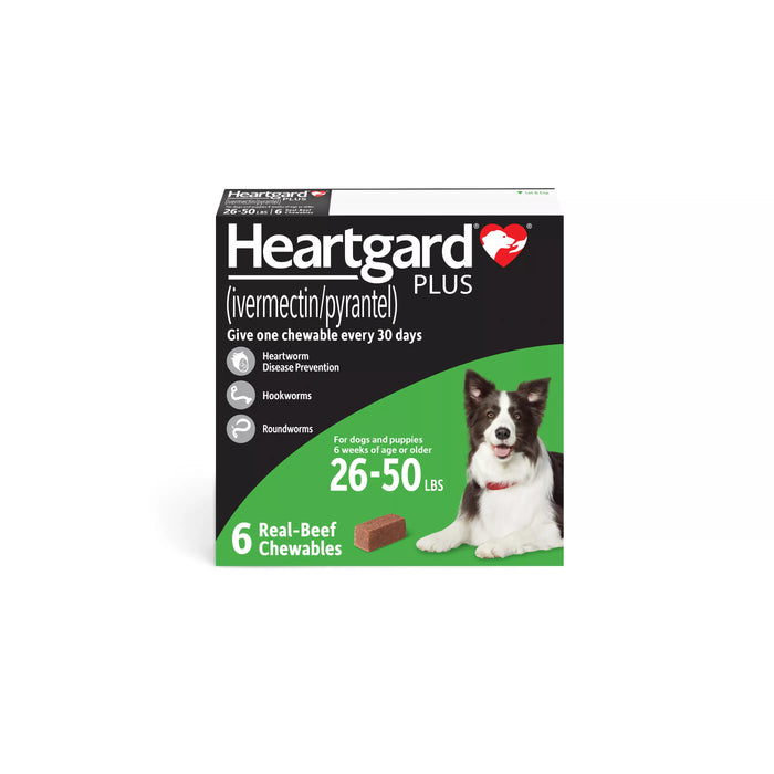 Heartgard Plus Chews for Dogs 26-50 lbs (12-22 kg) - Green
