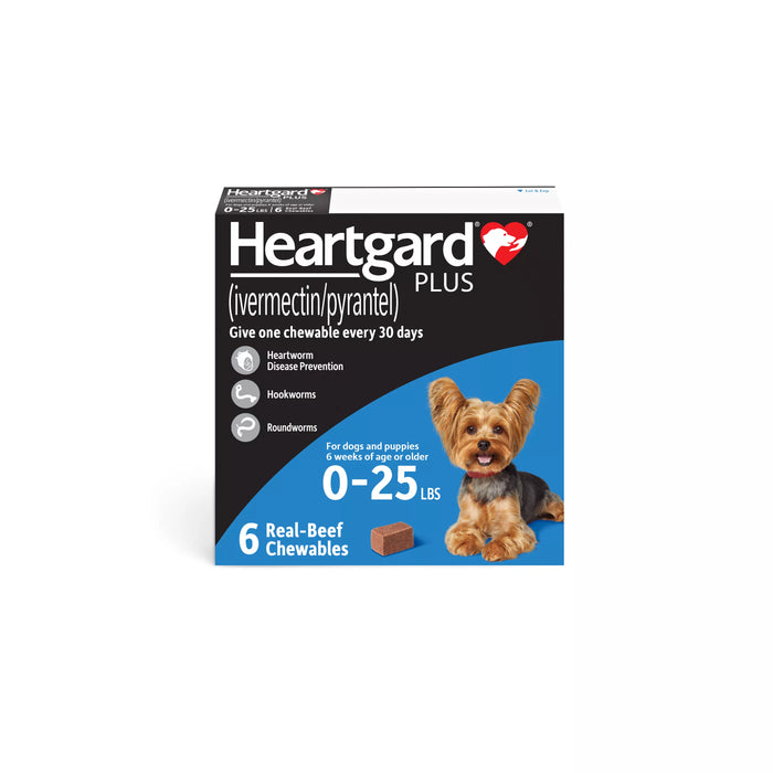 Heartgard Plus Chews for Dogs up to 25 lbs (up to 11 kg) - Blue