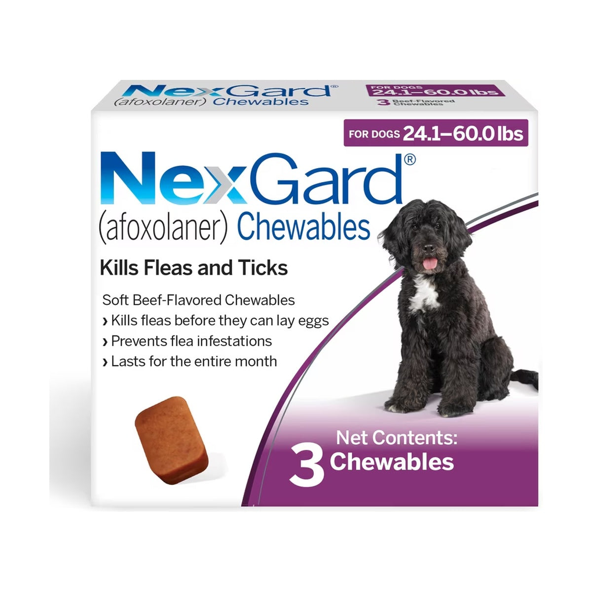 NexGard Chewables for Dogs 24.1-60 lbs (10.1-25 kg) - Green