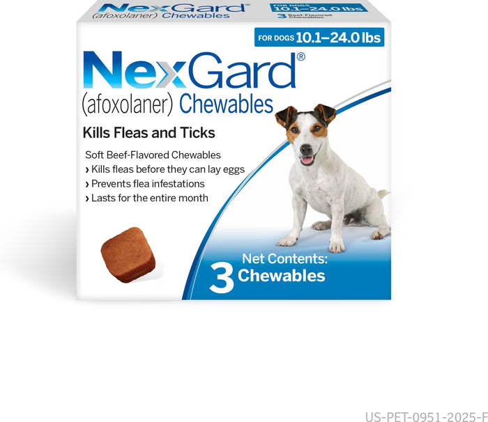 NexGard Chewables for Dogs 10.1-24 lbs (4-10 kg) - Blue
