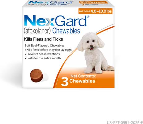 NexGard Chewables for Dogs 4-10 lbs (2-4 kg) - Orange