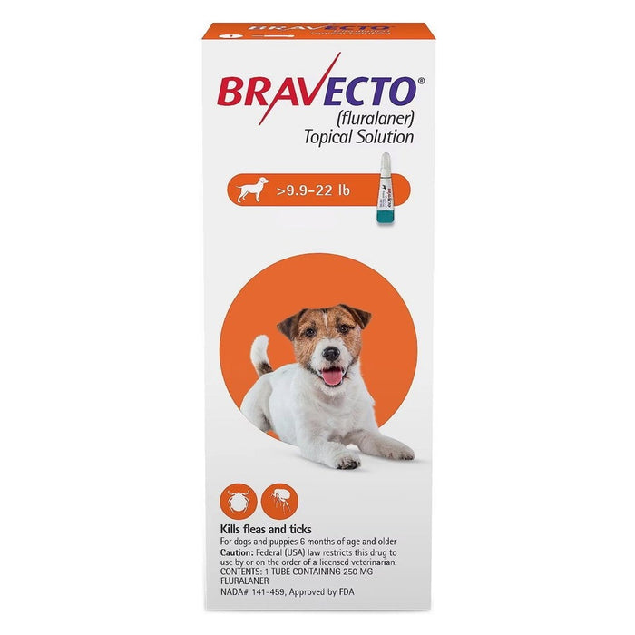 Bravecto Topical Solution for Dogs 9.9-22 lbs (4.5-10 kg) - Orange