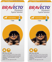 Bravecto Topical Solution for Dogs 4.4-9.9 lbs (2-4.5 kg) - Yellow