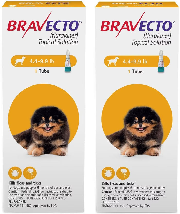 Bravecto Topical Solution for Dogs 4.4-9.9 lbs (2-4.5 kg) - Yellow