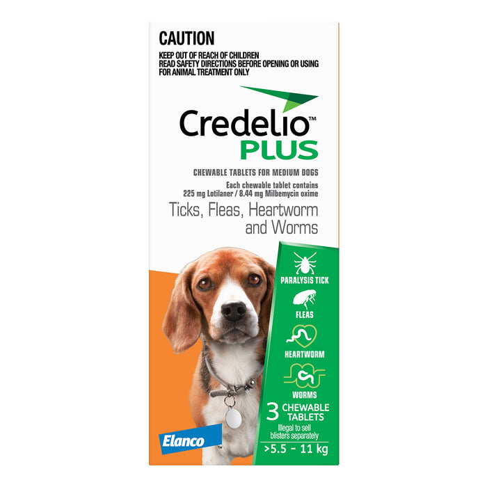 Credelio Plus Chews for Dogs 12.2-24.2 lbs (5.5-11 kg) - Orange