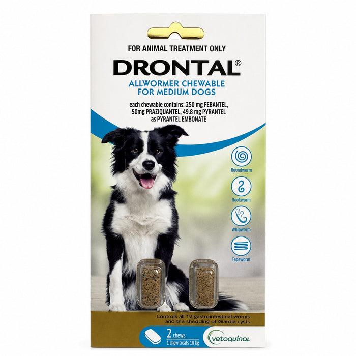 Drontal Allwormer for Dogs up to 22 lbs (up to 10 kg) - Blue