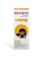 Bravecto Topical Solution for Dogs — 4.4–9.9 lb — US packaging reference — 1 tube, 112.5 mg fluralaner