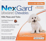 NexGard Chewables for Dogs — 4–10 lb — US packaging reference — 6 doses