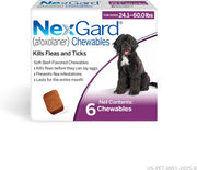 NexGard Chewables for Dogs — 24.1–60 lb — US packaging reference — 6 doses