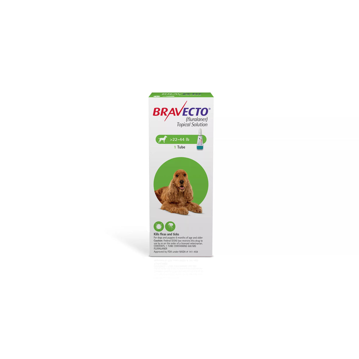 Bravecto Topical Solution for Dogs — 22–44 lb — AU Green Pack