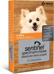Sentinel Spectrum Chews for Dogs 2-8 lbs (up to 4 kg) - Orange