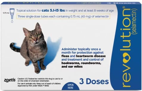 Revolution Topical Solution for Cats 5.1-15 lbs (2.6-7.5 kg) - Blue