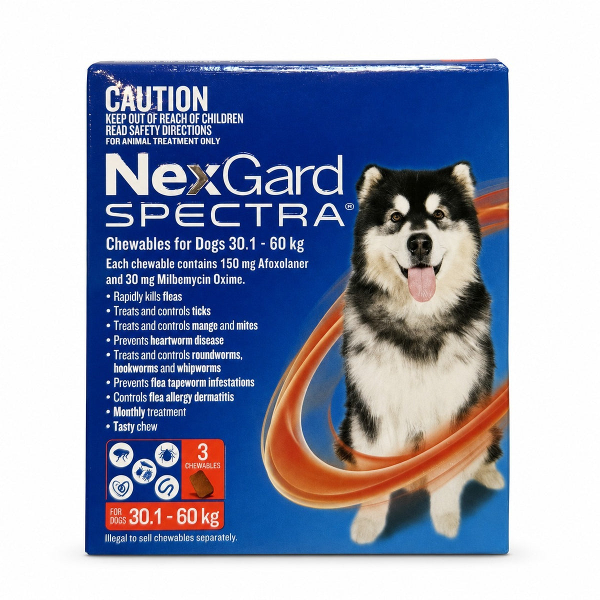 NexGard Spectra Chewables for Dogs 66.2-132.2 lbs (30.1-60 kg) - Red