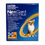 NexGard Spectra Chewables for Dogs 4.4-7.7 lbs (2-3.5 kg) - Orange
