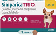 Simparica Trio Chews for Dogs 2.8-5.5 lbs (1.25-2.5 kg) - Yellow
